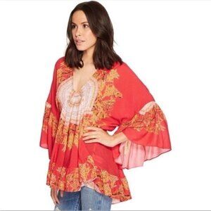 FREE PEOPLE Sunset Dreams Ruffle Top - Size Large